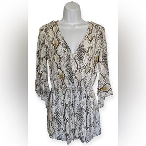 Quarter Sleeve Snakeprint Romper